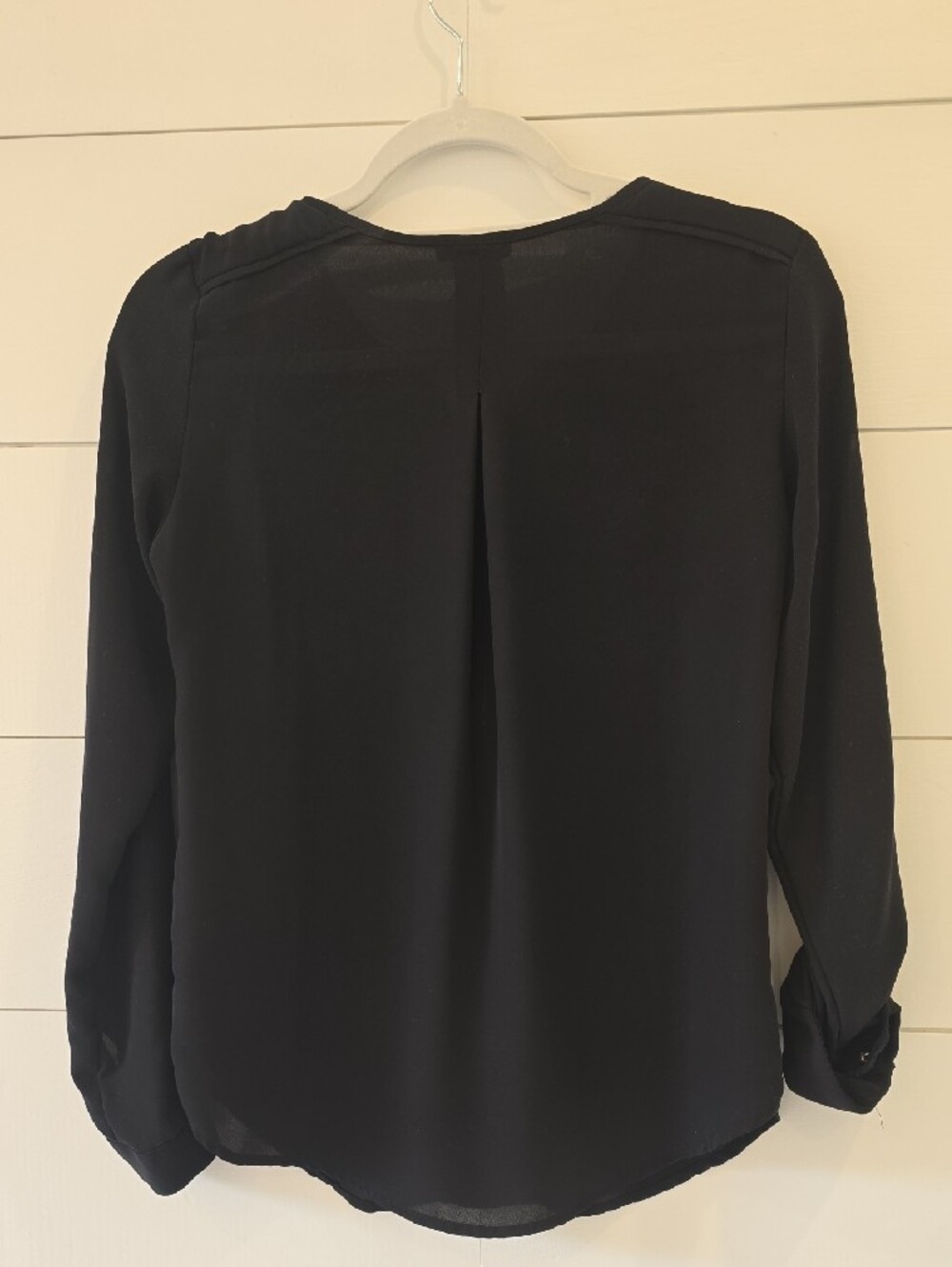 Dynamite Black Long-Sleeve Blouse with Gold Zip - Picture 2 of 4